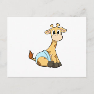 Giraffe met onderbroek briefkaart