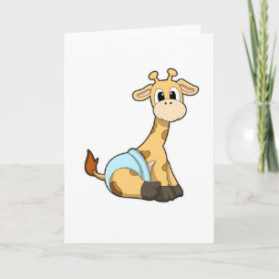 Giraffe met onderbroek kaart