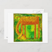 Giraffe met patroon briefkaart (Voorkant / Achterkant)