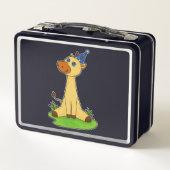 Giraffe met pet van de partij (Achterkant)