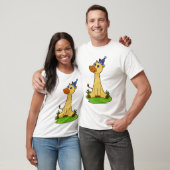 Giraffe met pet van de partij t-shirt (Unisex)
