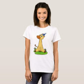 Giraffe met pet van de partij t-shirt (Voorkant volledig)