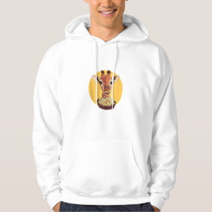 Giraffe met popcorn Cartoon dierlijke Humor Hoodie