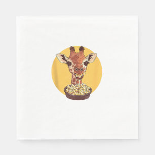 Giraffe met popcorn Cartoon dierlijke Humor Servet