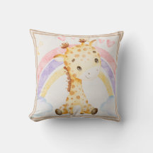 Giraffe met Rainbow Puffy Clouds Hearts