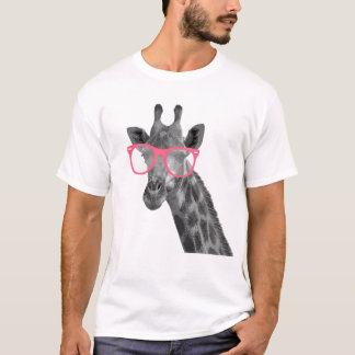 Giraffe met roze bril Cute Funny T-shirt