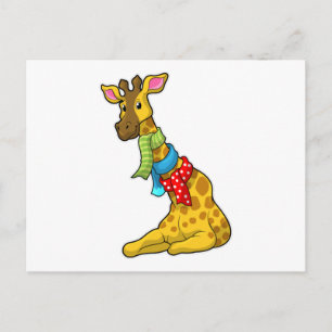 Giraffe met Scarf Briefkaart