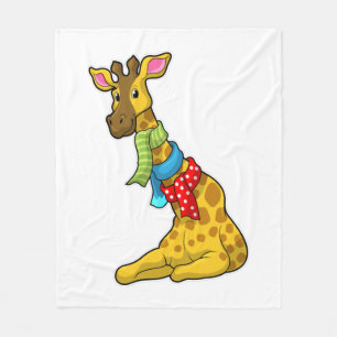 Giraffe met Scarf Fleece Deken