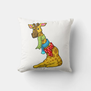 Giraffe met Scarf Kussen