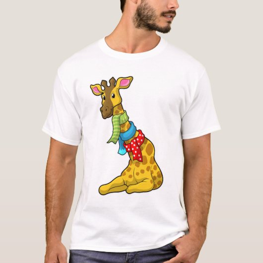 Giraffe met Scarf T-shirt (Voorkant)