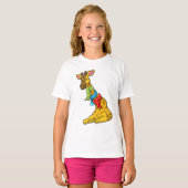 Giraffe met Scarf T-shirt (Voorkant volledig)