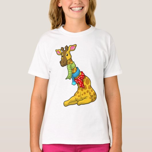 Giraffe met Scarf T-shirt (Voorkant)
