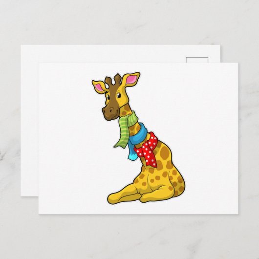 Giraffe met Sjaal Briefkaart (Voorkant / Achterkant)