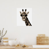Giraffe met Steampunk zonnebrillen Poster (Keuken)