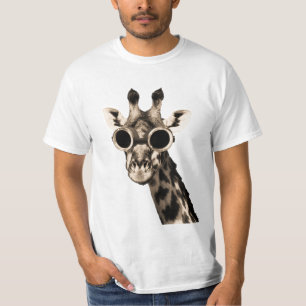 Giraffe met Steampunk zonnebrillen T-shirt