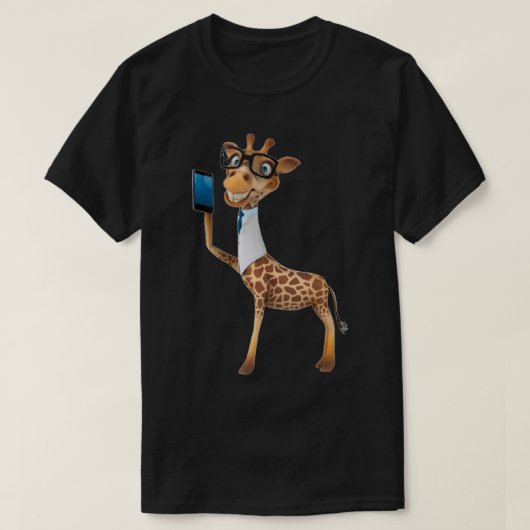 Giraffe met telefoon t-shirt (Design voorkant)