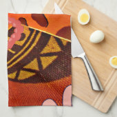 Giraffe met twee ponytails kunst theedoek (Quarter Fold)