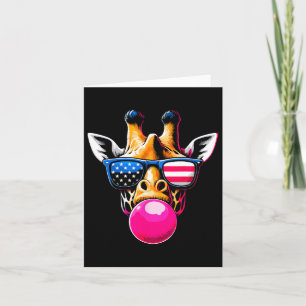 Giraffe Met Usa Bril En Kauwgom 4 Juli Kaart