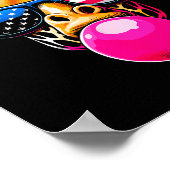 Giraffe met USA Gles en Bubblegum 4 juli Poster (Hoek)