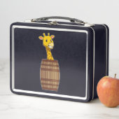 Giraffe met vat (In situ)