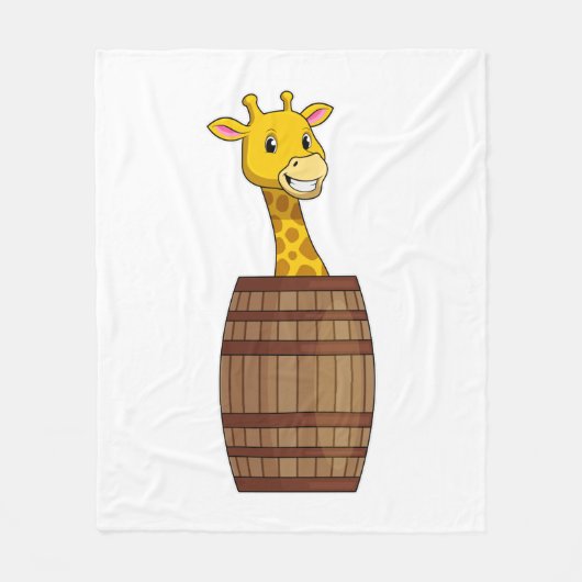 Giraffe met vat fleece deken (Voorkant)
