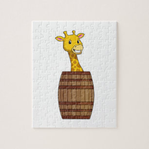 Giraffe met vat legpuzzel