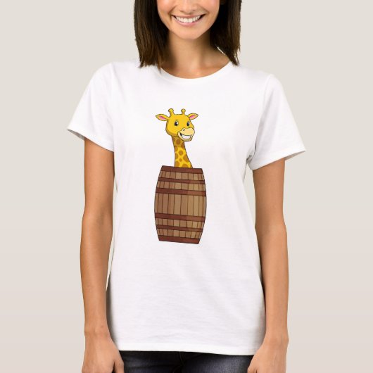 Giraffe met vat t-shirt (Voorkant)