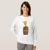 Giraffe met vat t-shirt (Voorkant volledig)