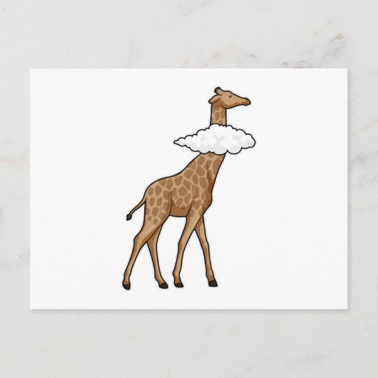 Giraffe met wolk briefkaart (Voorkant)