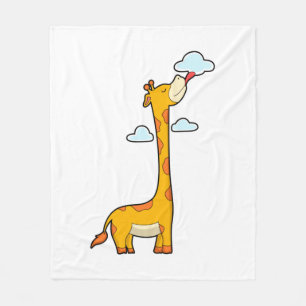 Giraffe met wolken fleece deken