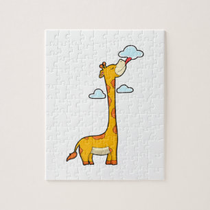 Giraffe met wolken legpuzzel