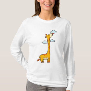 Giraffe met wolken t-shirt