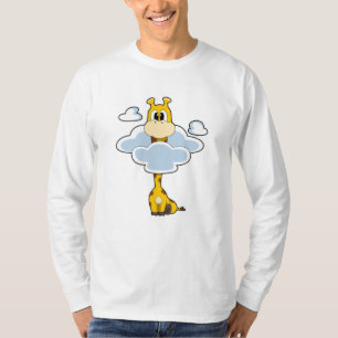 Giraffe met wolken t-shirt
