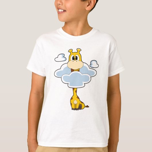 Giraffe met wolken t-shirt (Voorkant)