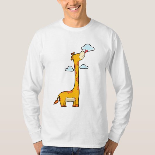 Giraffe met wolken t-shirt (Voorkant)