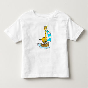 Giraffe met zeilboot kinder shirts
