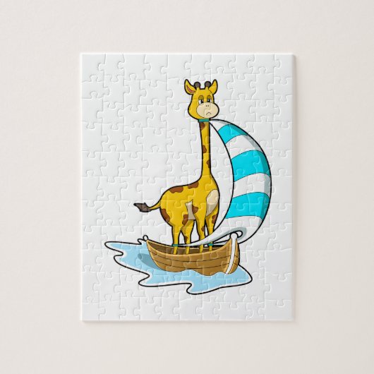 Giraffe met zeilboot legpuzzel (Verticaal)