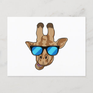Giraffe met zonnebril briefkaart