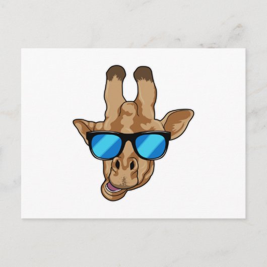 Giraffe met zonnebril briefkaart (Voorkant)