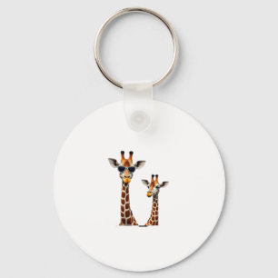 Giraffe met zonnebril Jungle Safari Dier Giraf Sleutelhanger