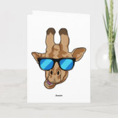 Giraffe met zonnebril kaart (Achterkant)
