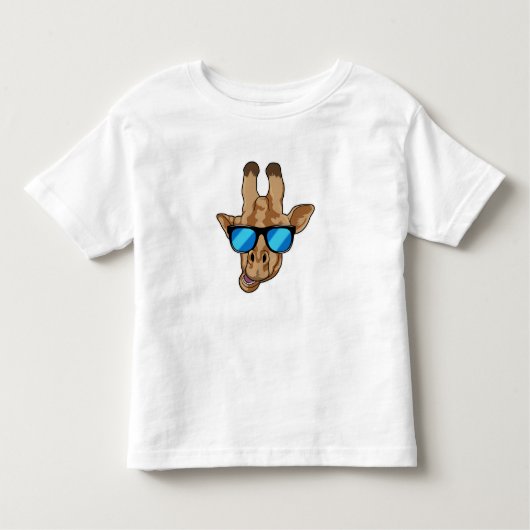 Giraffe met zonnebril kinder shirts (Voorkant)