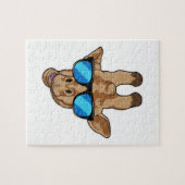 Giraffe met zonnebril legpuzzel (Horizontaal)