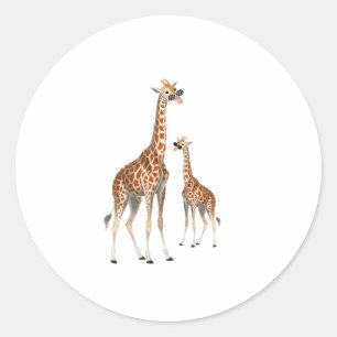 Giraffe met zonnebril Oerwoud Safari Animal Giraf Ronde Sticker