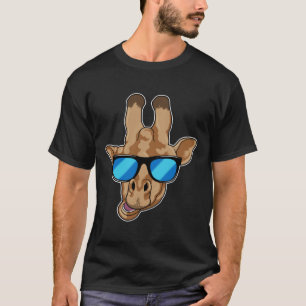 Giraffe met zonnebril t-shirt
