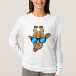 Giraffe met zonnebril t-shirt