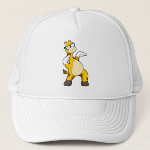 Giraffe met zonnebril trucker pet
