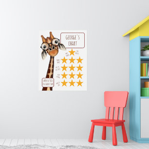 Giraffe middelgrote kaart, Poster papier (steen)