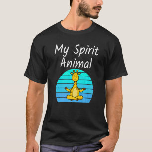 Giraffe Mijn Spirituele Dier Ontspannende Meditati T-shirt
