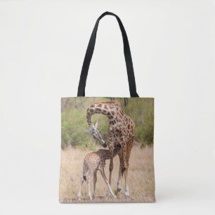 Giraffe moeder en Baby in Kenia Draagtas